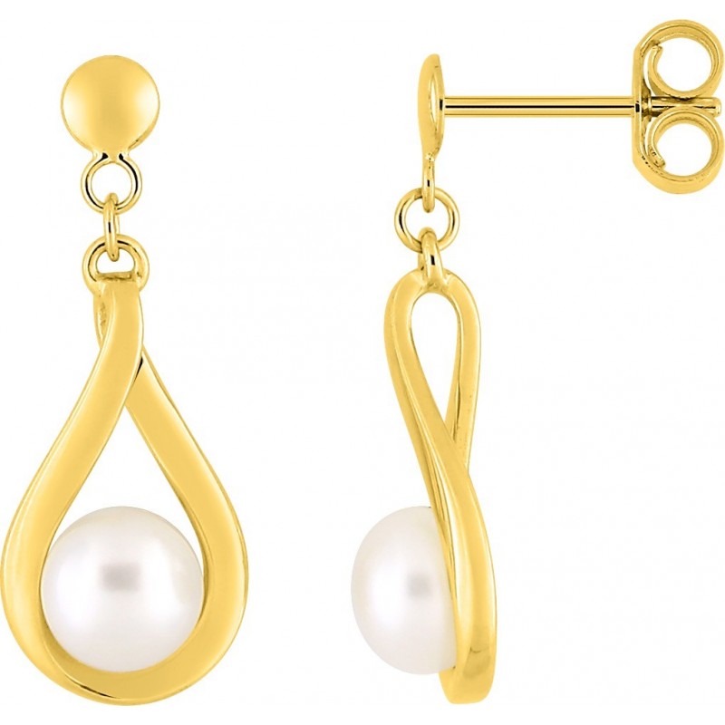 Boucles d'oreilles or 375 perle