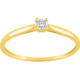 Solitaire or 375 diamant