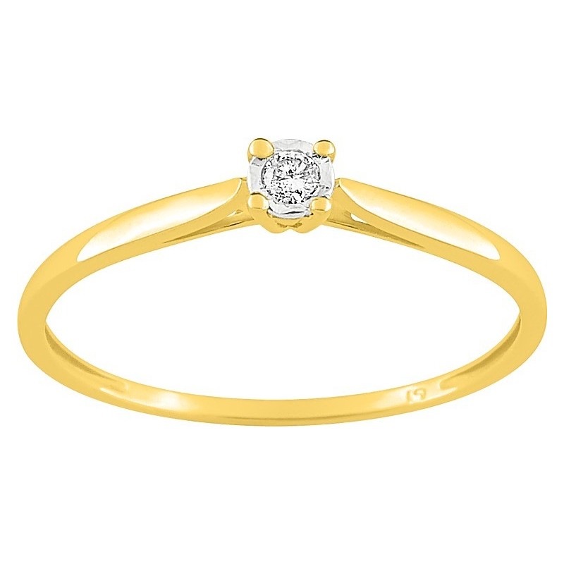 Solitaire or 375 diamant