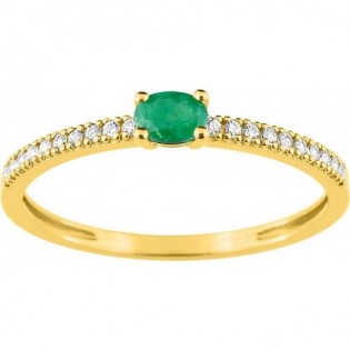 Bague or + émeraude & oz