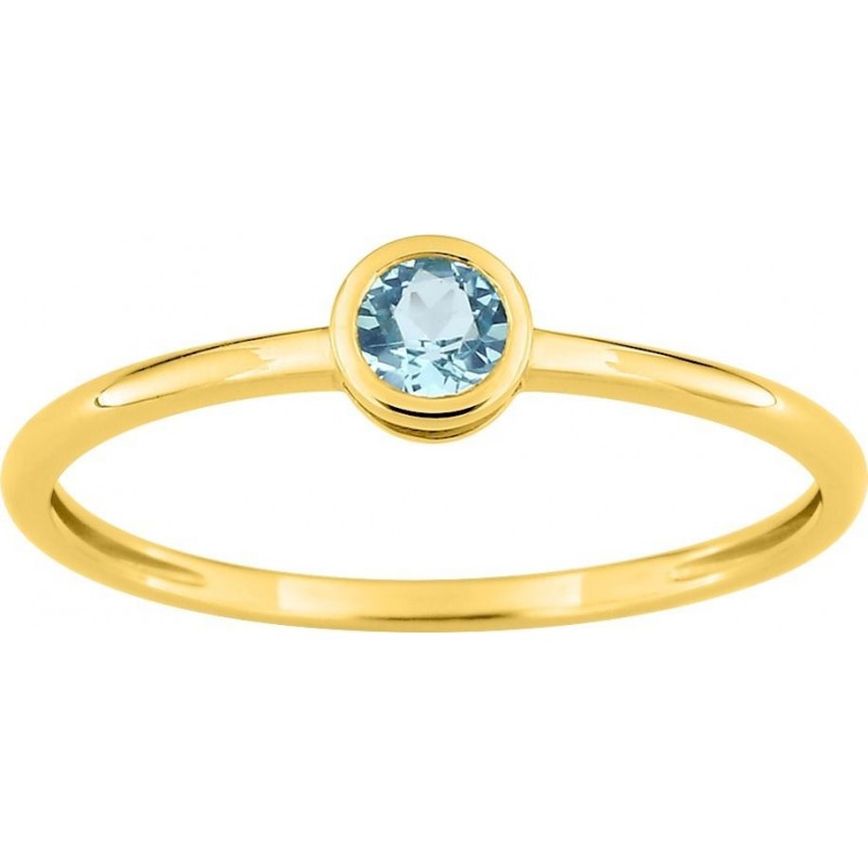 Bague or 375 + topaze