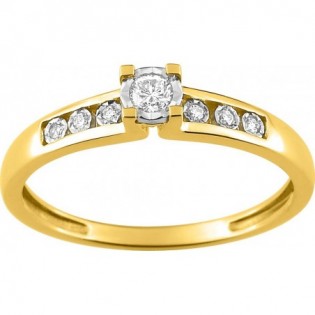 Bague or jaune 375 + diamants