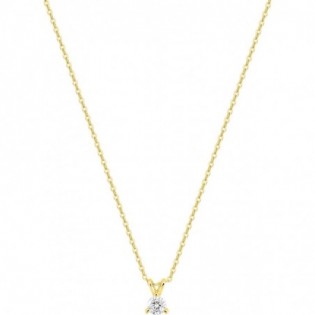 Collier or + diamant synt.
