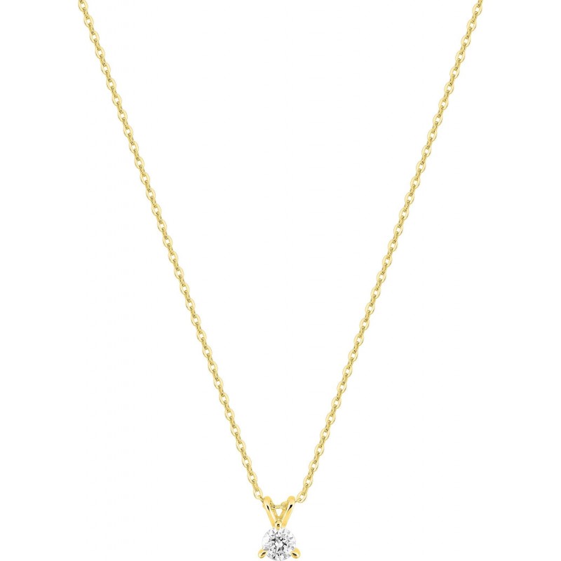 Collier or + diamant synt.