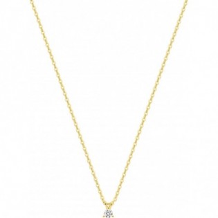 Collier or + diamant synt.
