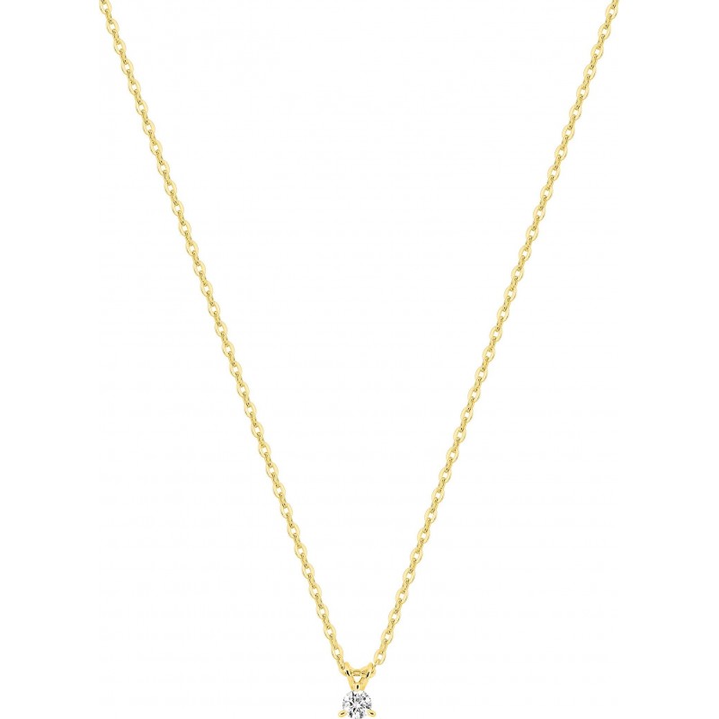 Collier or + diamant synt.