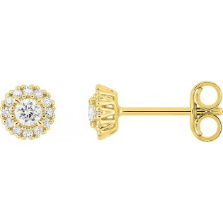 Boucles d'oreilles or + diamant synt.