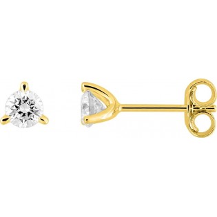 Boucles d'oreilles or + diamant synt.