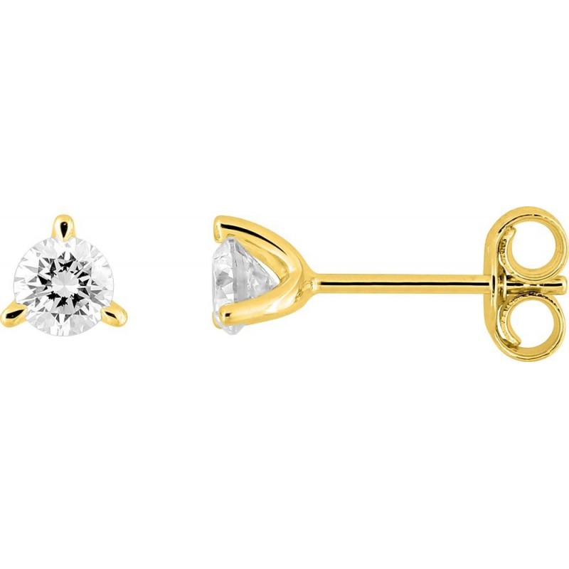 Boucles d'oreilles or + diamant synt.