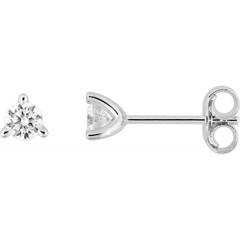 Boucles d'oreilles or + diamant synt.