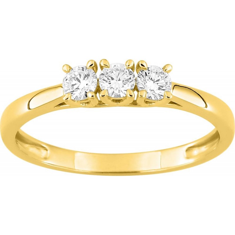 Bague or 375 + diamant synt.
