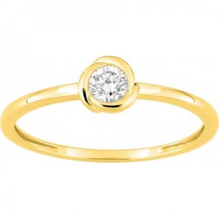Bague or 375 + diamant synt.