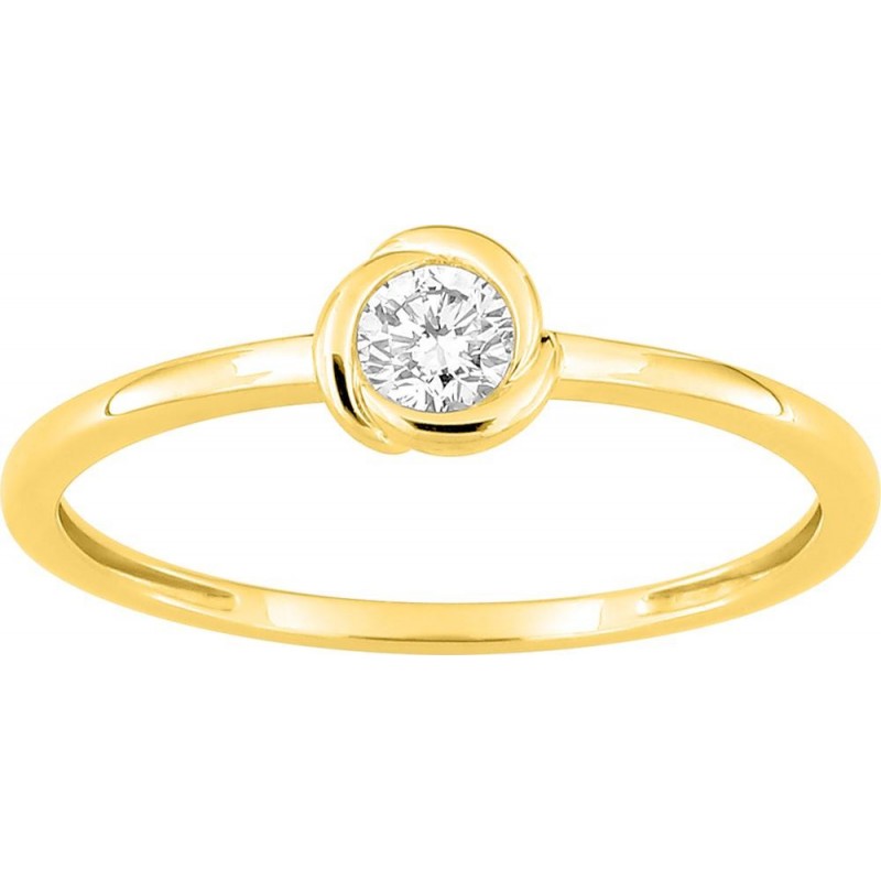 Bague or 375 + diamant synt.