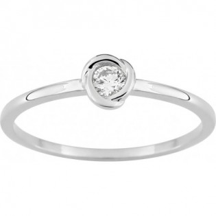 Bague or 375 + diamant synt.