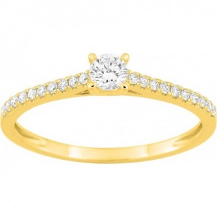 Bague or 375 + diamant synt.