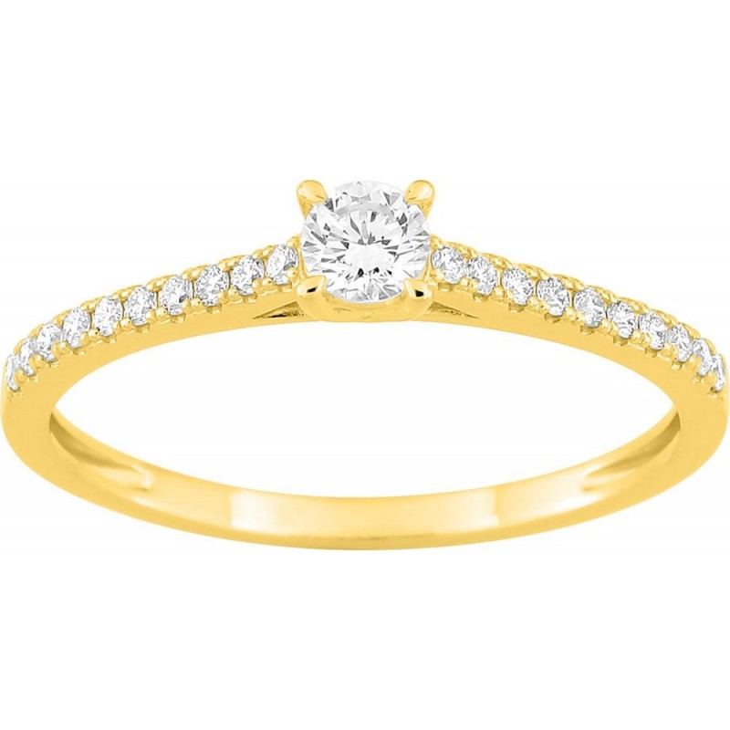 Bague or 375 + diamant synt.
