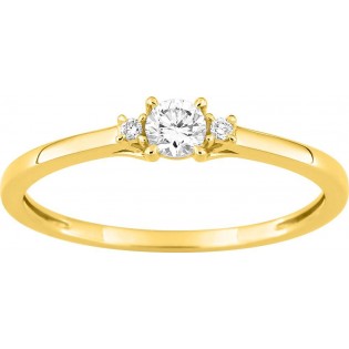 Bague or 375 + diamant synt.