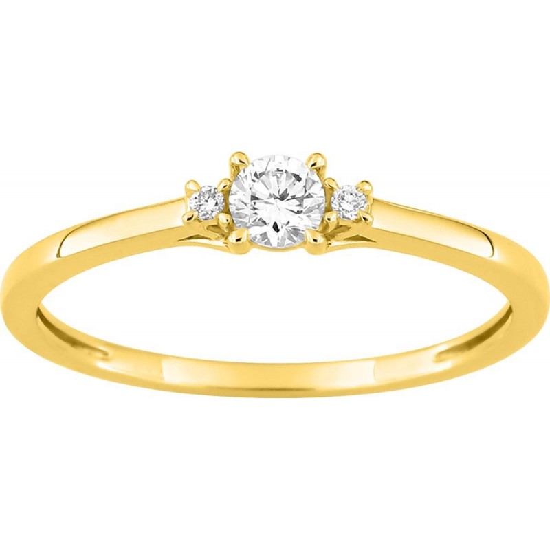 Bague or 375 + diamant synt.