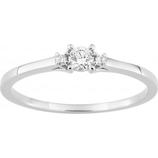 Bague or 375 + diamant synt.