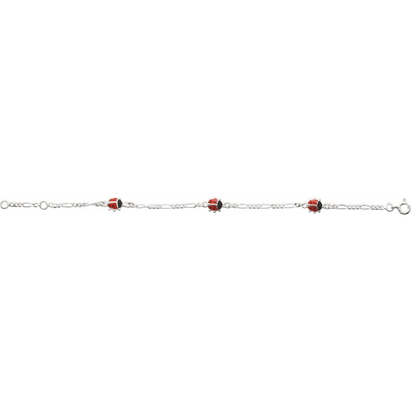 Bracelet ag rhodié coccinelle laq.