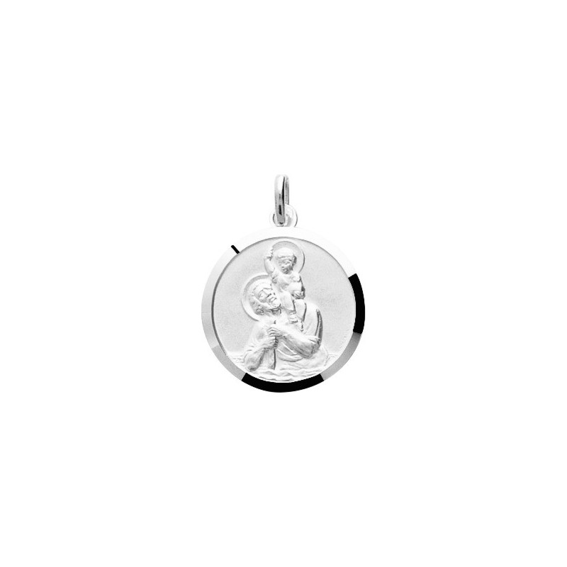 Médaille St-Christophe argent rhodi